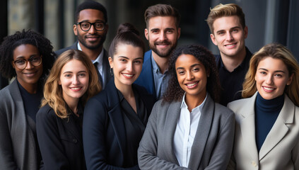 Portrait of a group of multiethnic business people standing together