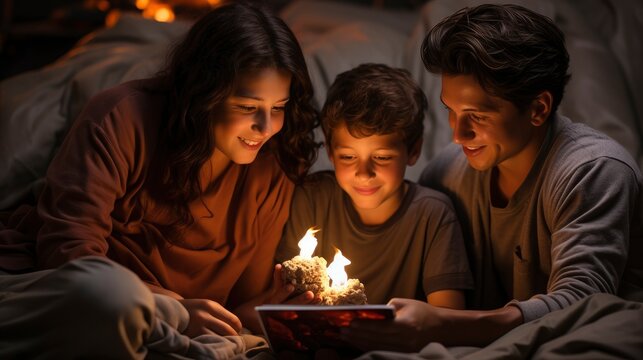 A Family Preparing For A Post-Christmas Movie, Background Images, Hd Illustrations