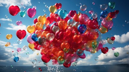 A Heart-Shaped Cloud Of Bubbles Joyful Bubbles, Background Images, Hd Illustrations