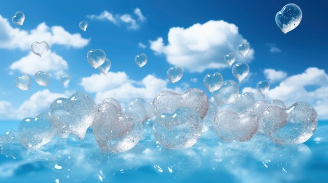 A Heart-Shaped Cloud Of Bubbles Joyful Bubbles, Background Images, Hd Illustrations