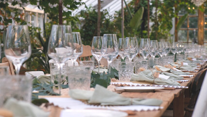 Fototapeta na wymiar Rustic Wedding Table Layout