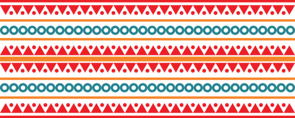 Foto op Canvas Abstract bright colorful pattern banner design template with tribal aztec style ornament. Ethnic background collection. Ethnic border style seamless pattern. Tribal mexico or african print design art. © Md
