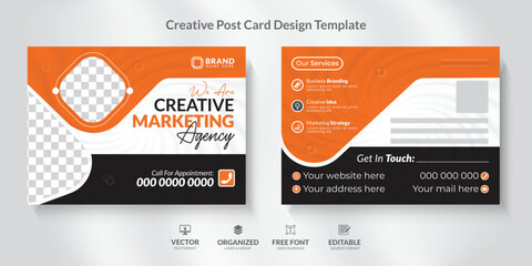 Corporate Business Postcard Design Templat with modern and unique layout.