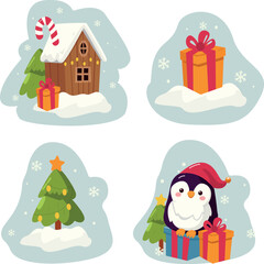 set of christmas character. Christmas set 