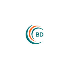 BD B D letter logo design. Initial letter BD linked circle uppercase monogram logo blue  and white. BD logo, B D design. BD, B D