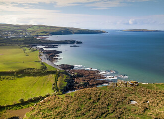 Coast of Ireland view from above, fantastic landscape, sunshine