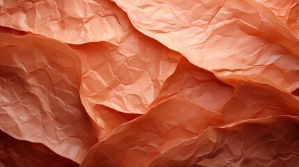 A crumpled paper reveals a burst of color, with shades of peach and orange intertwining in a...