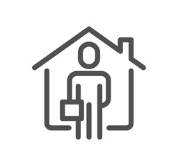 Work place related icon outline and linear symbol.	
