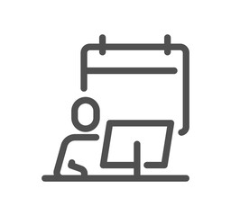 Work place related icon outline and linear symbol.	
