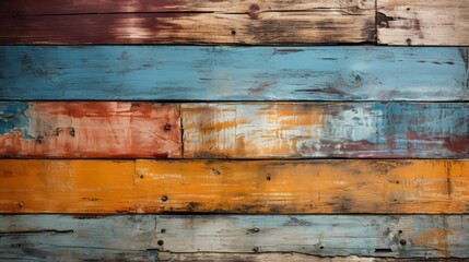 A weathered wooden plank stands out against a sea of rust, creating an abstract display of resilience and decay - obrazy, fototapety, plakaty