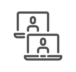 Work place related icon outline and linear symbol.	
