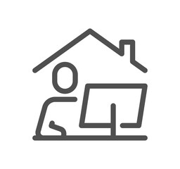 Work place related icon outline and linear symbol.	
