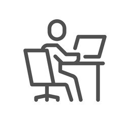 Work place related icon outline and linear symbol.	
