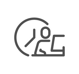 Work place related icon outline and linear symbol.	
