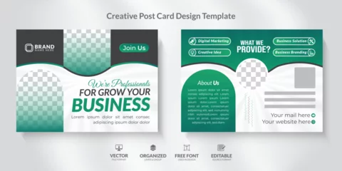 Fotobehang Corporate Business Postcard Design Templat with modern and unique layout. © Junaeid