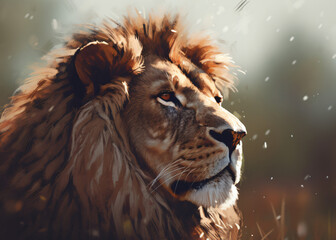 Naklejka premium löwe & tier