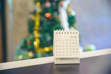 Calendar desk placed on business table. Desktop Calender for Planner to plan agenda, timetable,...