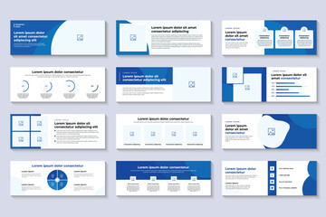 Business presentation, powerpoint, new technologies. Information infographic design template, blue elements, blue background, set. Team of people creates a technology, teamwork. Work. Mobile app