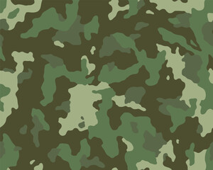 Fototapeta premium Full seamless green camouflage texture pattern vector for military textile. Usable for Jacket Pants Shirt and Shorts. Army camo design for fabric print and wallpaper.