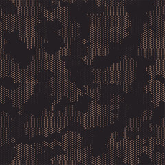 Full seamless camouflage pattern. Repeating digital dotted camo print. Military texture background. Abstract modern fabric textile ornament. Vector illustration.