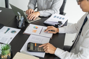 Auditor or internal revenue service staff, Business women checking annual financial statements of company. Audit Concept