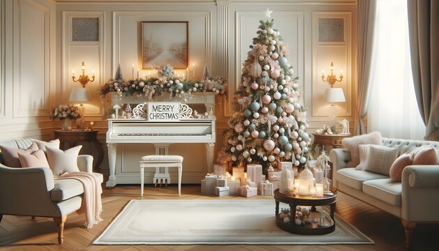 christmas, holiday, three, merry christmas, christmas tree, merry, greeting, celebration, december, festive, winter, decoration, season, joy, tradition, card, gift, red, white, snow, tree, table, dini