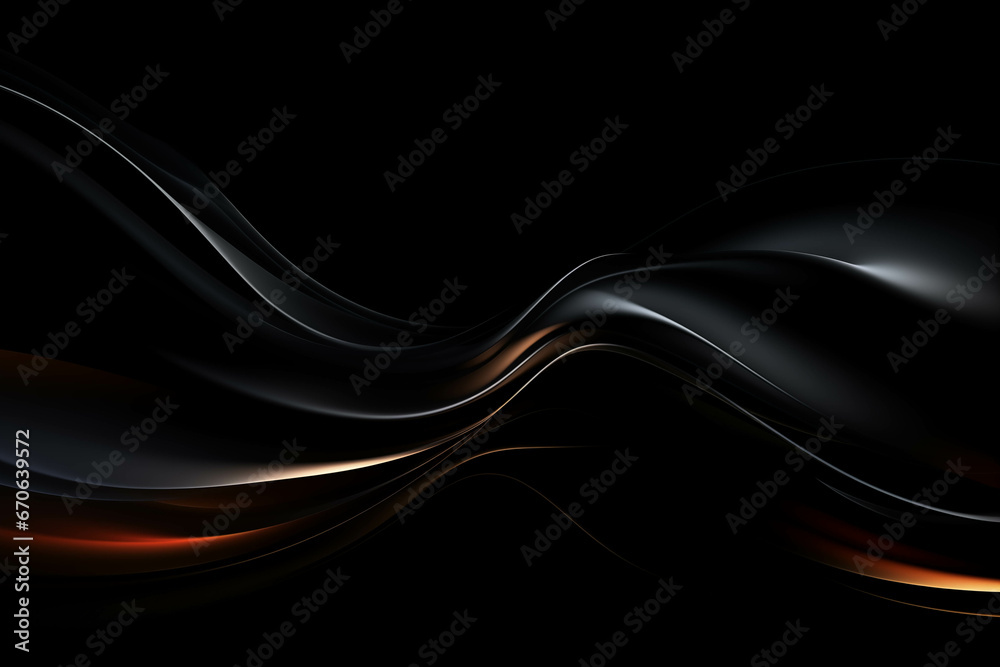 Poster wavy lines on a black background generative ai. created with generative ai technology