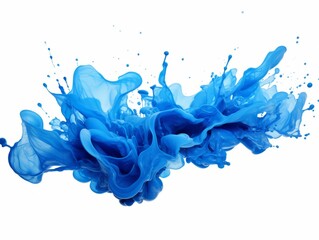 blue paint splash on white background