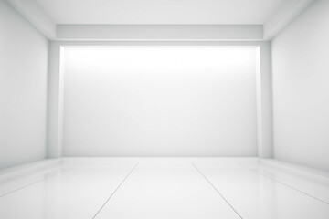 Empty Room with White Walls and Floor Generative AI. Created With Generative AI Technology