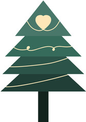 Minimal and modern Christmas tree illustration Suitable for decorating minimalist work.