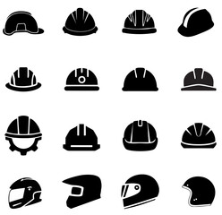 Helmet icon vector for web and mobile app . Motorcycle helmet sign and symbol. Construction helmet icon. Safety icon.  - obrazy, fototapety, plakaty