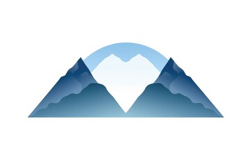 Fototapeta na wymiar Arch connecting two mountain peaks, symbolizing unity. Vector illustration.