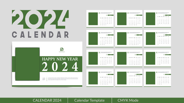 New Business Style and Customizable Desk Calendar with Personalized Space for Your Photos, New Year Calendar design with photo space