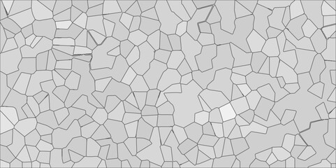 Light gray ash Broken quartz stained Glass Background with White lines. Voronoi diagram background. Seamless pattern with 3d shapes vector Vintage background. Geometric Retro tiles pattern