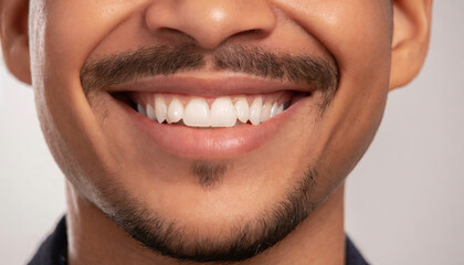 Fototapeta premium Man's mouth smiling happy