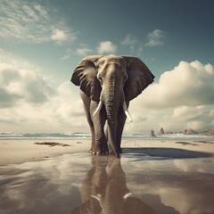 Fototapeta na wymiar The Gentle Giants: Marveling at the Grandeur and Grace of Elephants in the Wild