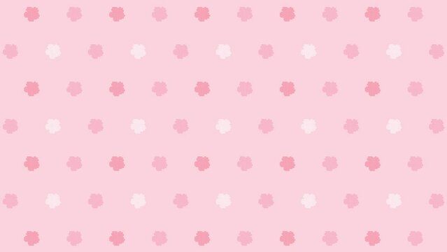 シンプル花柄の壁紙_(ドット柄・ピンク背景)