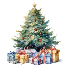 Fototapeta na wymiar Christmas tree with presents.Generative AI 