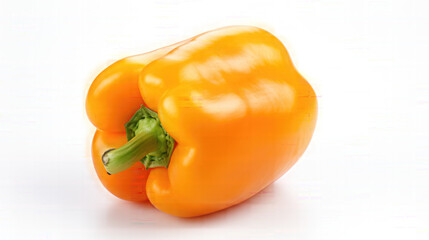 One orange pepper. Isolated on a White Background