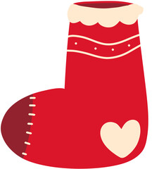 A lovely Christmas sock with heart shape.