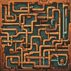 pipe maze illustration background