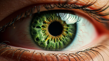 green eye close up - obrazy, fototapety, plakaty