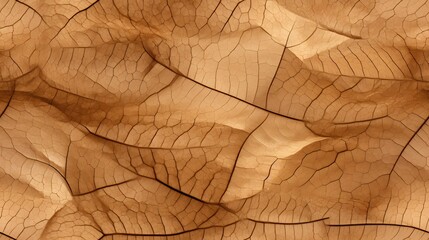 Close up of Fiber structure of dry leaves texture seamless pattern