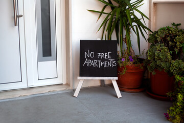 No more apartment signs, outdoor, rent business concept.
