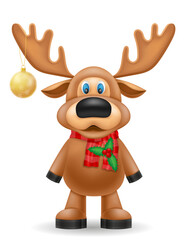 сhristmas deer new year holiday symbol vector illustration