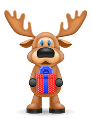 сhristmas deer new year holiday symbol vector illustration