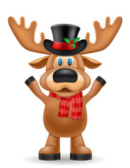 сhristmas deer new year holiday symbol vector illustration