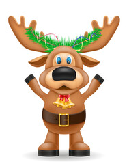 сhristmas deer new year holiday symbol vector illustration