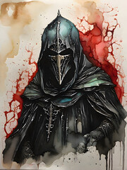 🎃 Black hooded Nazgul from Halloween. 👻 - obrazy, fototapety, plakaty