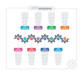 eight wheel infographic template. eight step informational template. business information template